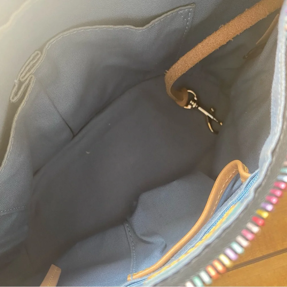 DOONEY & BOURKE Mini Bucket Shoulder Bag Rainbow Monogram Vintage Handbag Heart - Picture 9 of 12